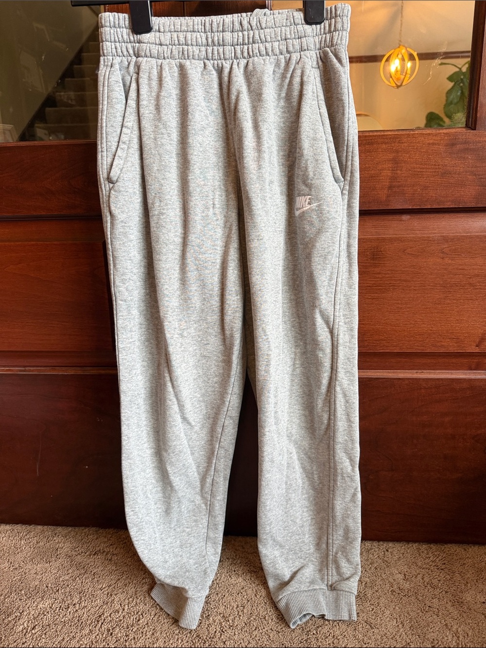 Nike Kids Light Gray Fleece Joggers